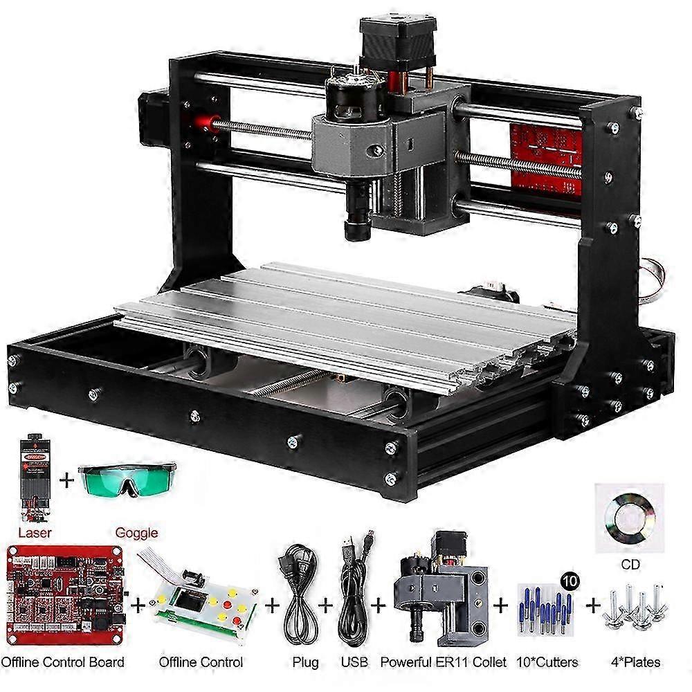 Uppgradera version CNC 30 * 18 PRO GRBL Control DIY Mini CNC Machine 3-axlig PCB Fräsmaskin Wood Router Gravör med Offline Controller med ER11 och
