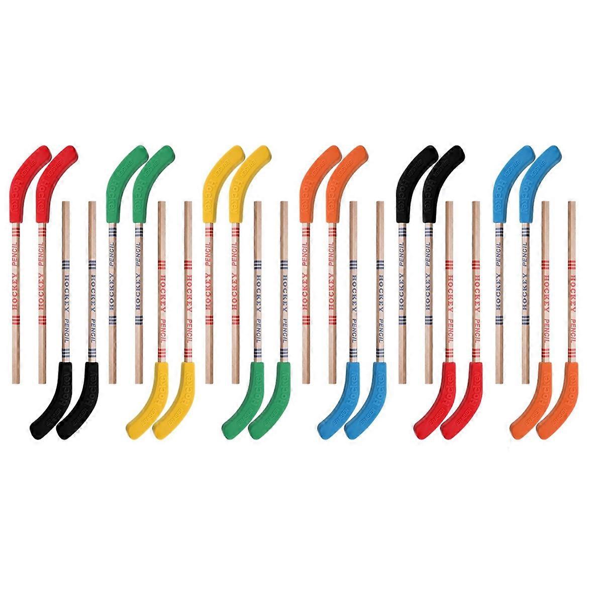 24 قطعة أقلام الهوكي والمحايات - لوازم موضوع الرياضة عصا الهوكي ، أقلام رصاص رائعة ممتعة لمحبي الهوكي والطلاب