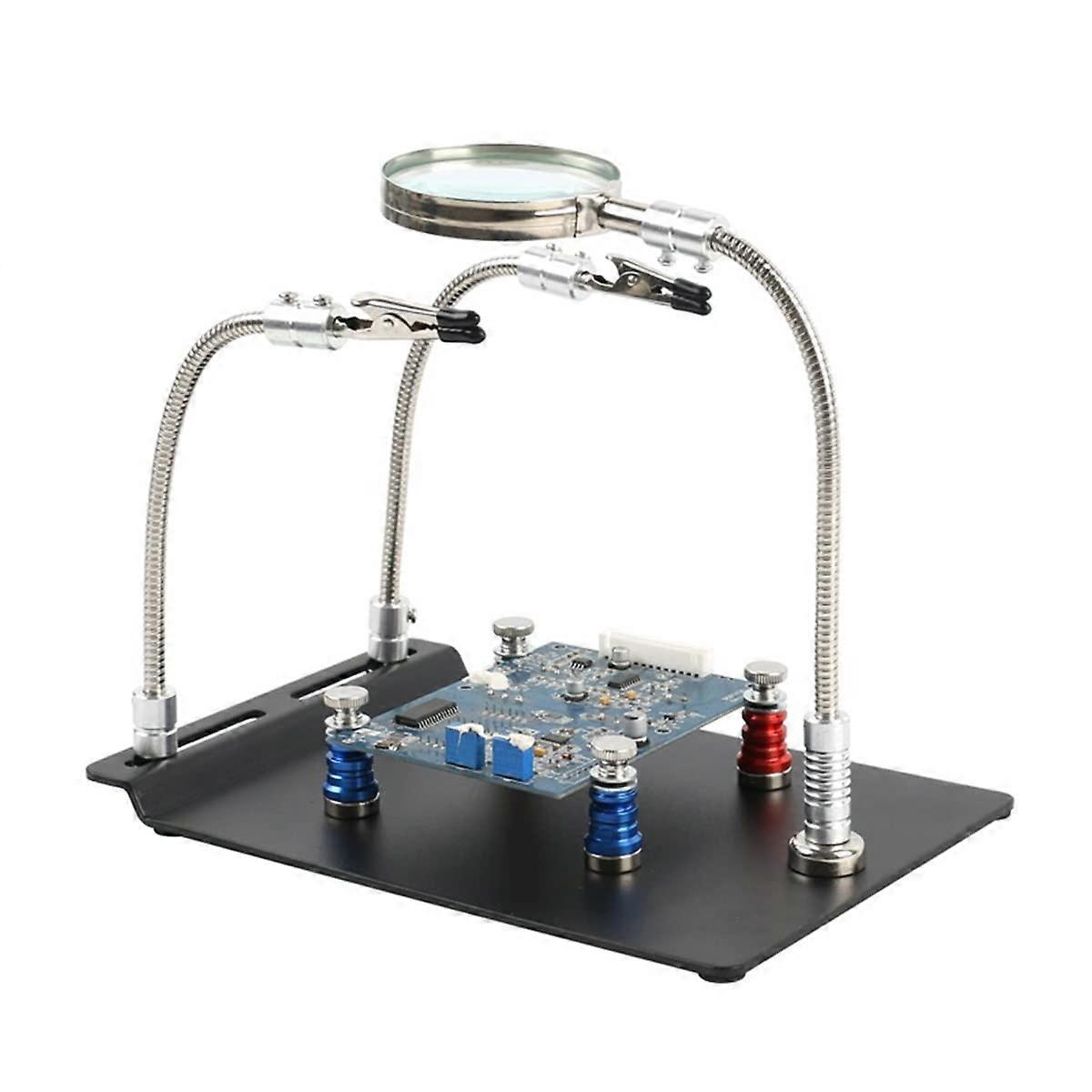 Accessories for Laboratory Microscopes Jig Board Holder 3X Magnifier Tool, Magnetic Universal Phone Holder
