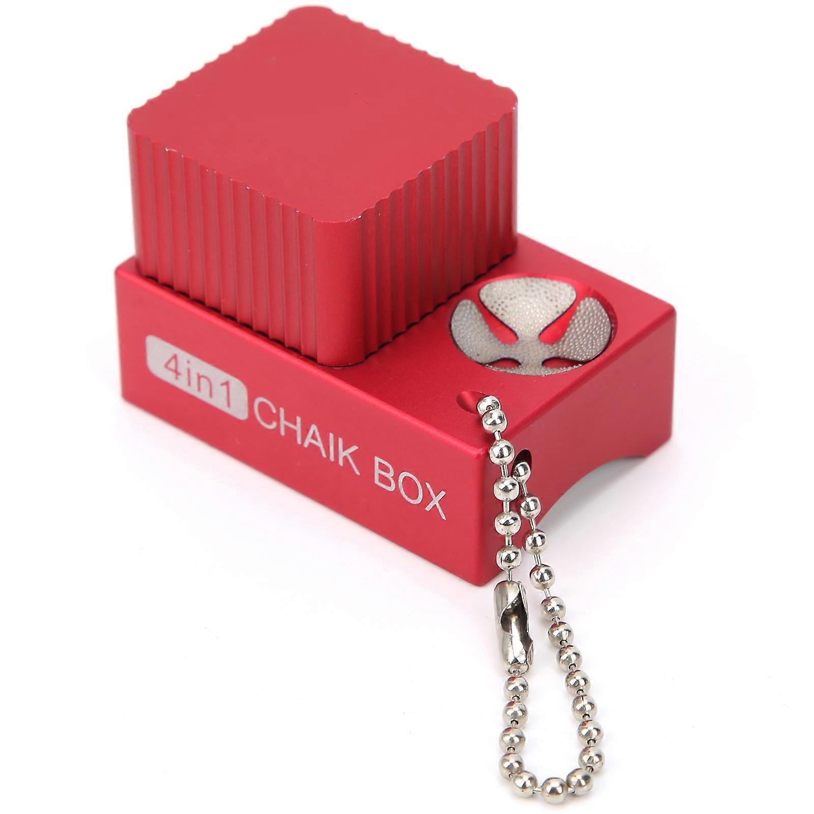 4 in 1 MultiFunction Cue Tip Tool Chalk Holder Pool Stick Tip Shaper/Scuffer/Pick(Red )
