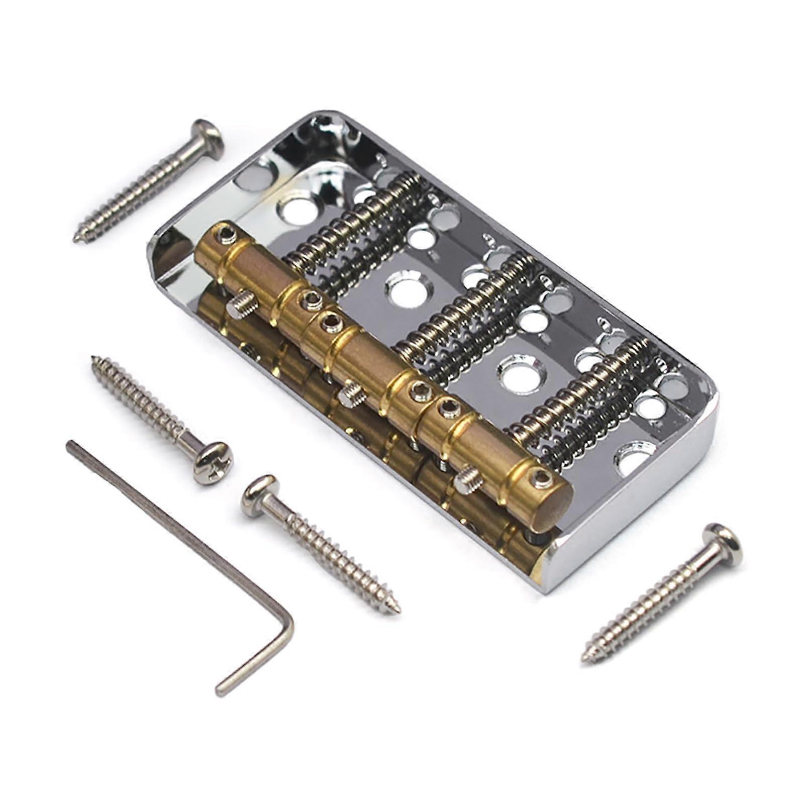 Jazz Guitar Bridge Zinc Alloy Replacement Bridge for Telecaster TL Style 6 String Guitar Accessories Silver Finish