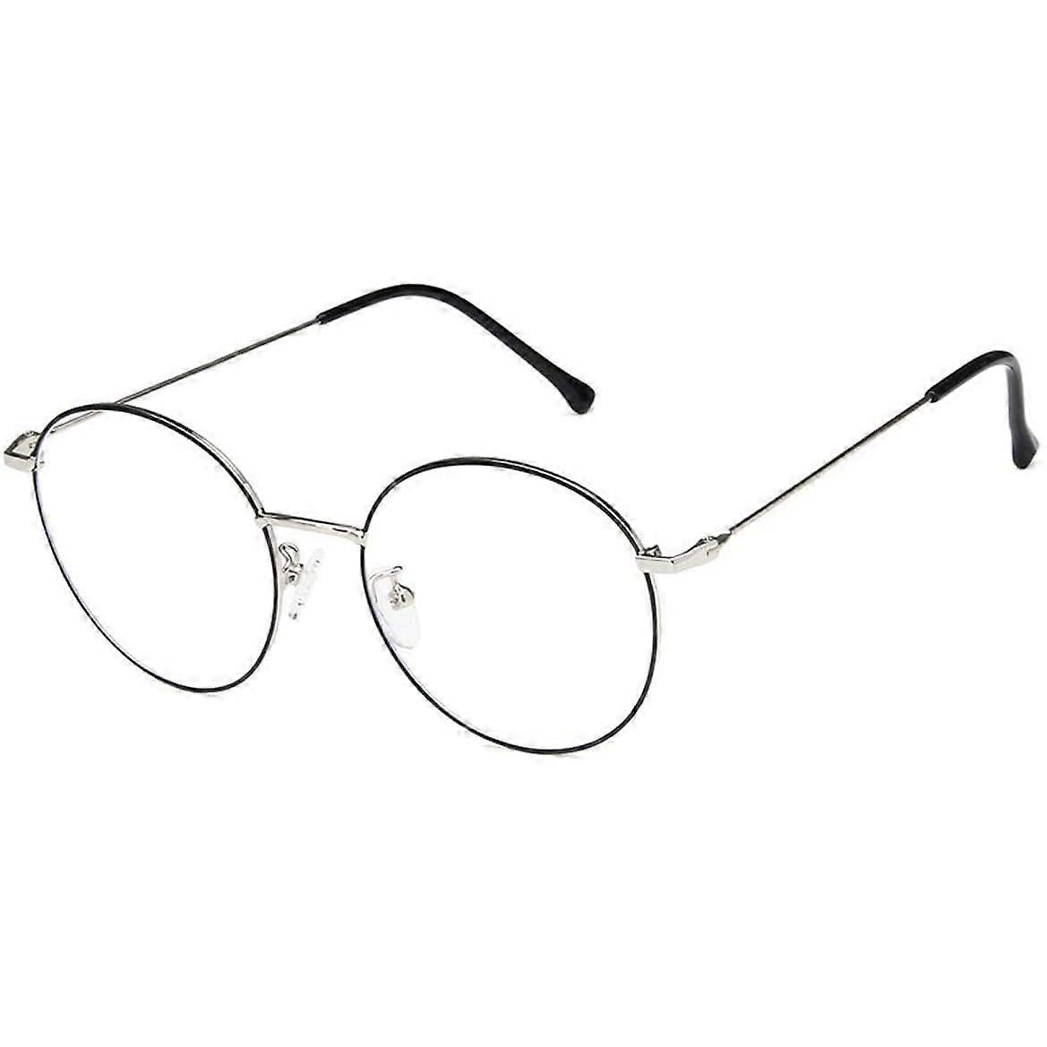 Blue Light Filter Glasses for Computer Use - Unisex Gaming Glasses with Silver Frame for Reduced Eye Strain