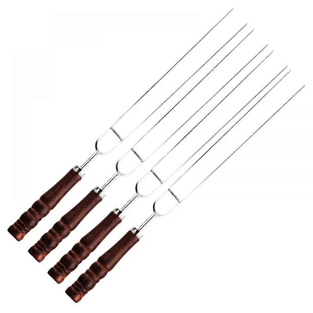 5 Pieces Stainless Steel Grill Fork Grill NonSlip Large Sign Grill Fork Needle Chicken Wings Lamb Leg Grill Accessory Tool