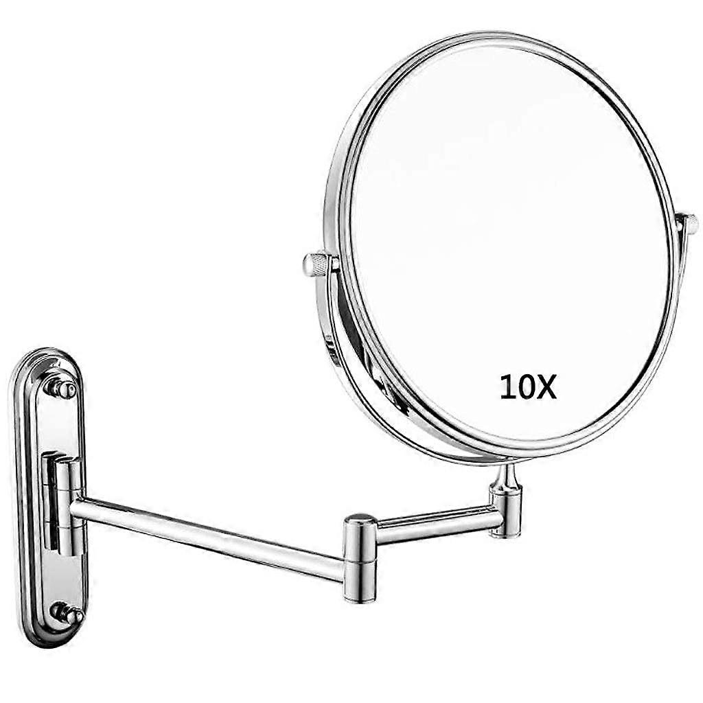 Cosmetic mirror, makeup mirror, wallmounted shaving mirror, magnifying doublesided round bathroom swivel extendable cosmetic mirror.