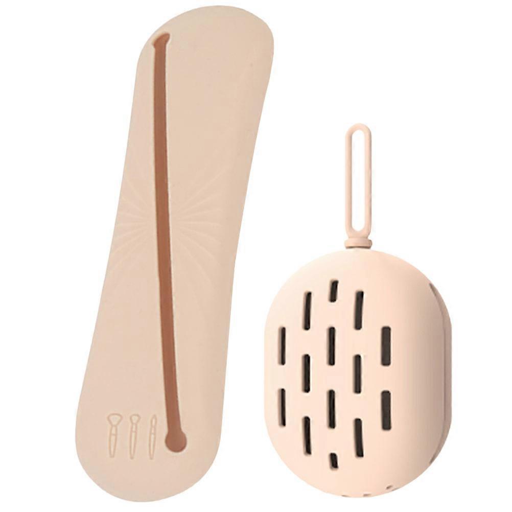 Silicone Makeup Brush Holder & Sponge Case Set Portable Travel Organizer Bag for Cosmetics & Beauty Tools Durable Storage Solution for Brushes &