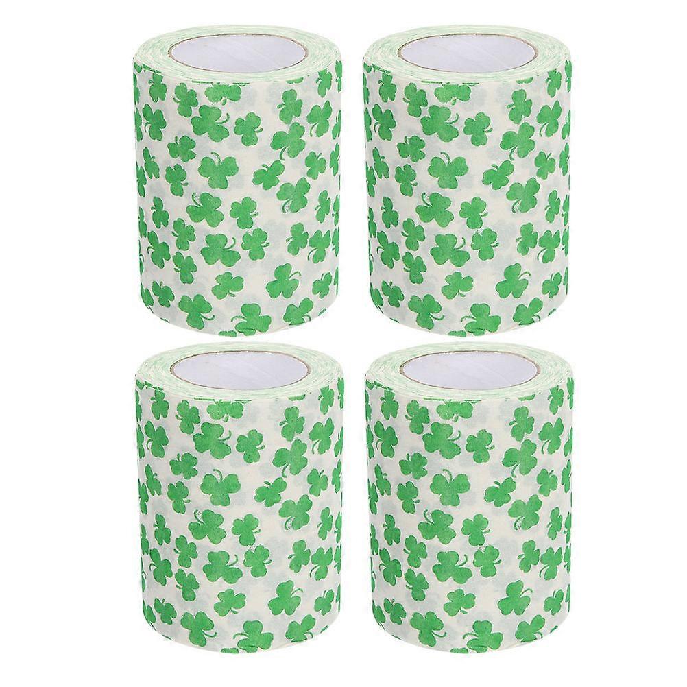 Green Toilet Paper 4 Rolls, Shamrock Design, Soft & Absorbent, Multi Use for Bathroom, Home, Parties, St. Patrick's Day Decor
