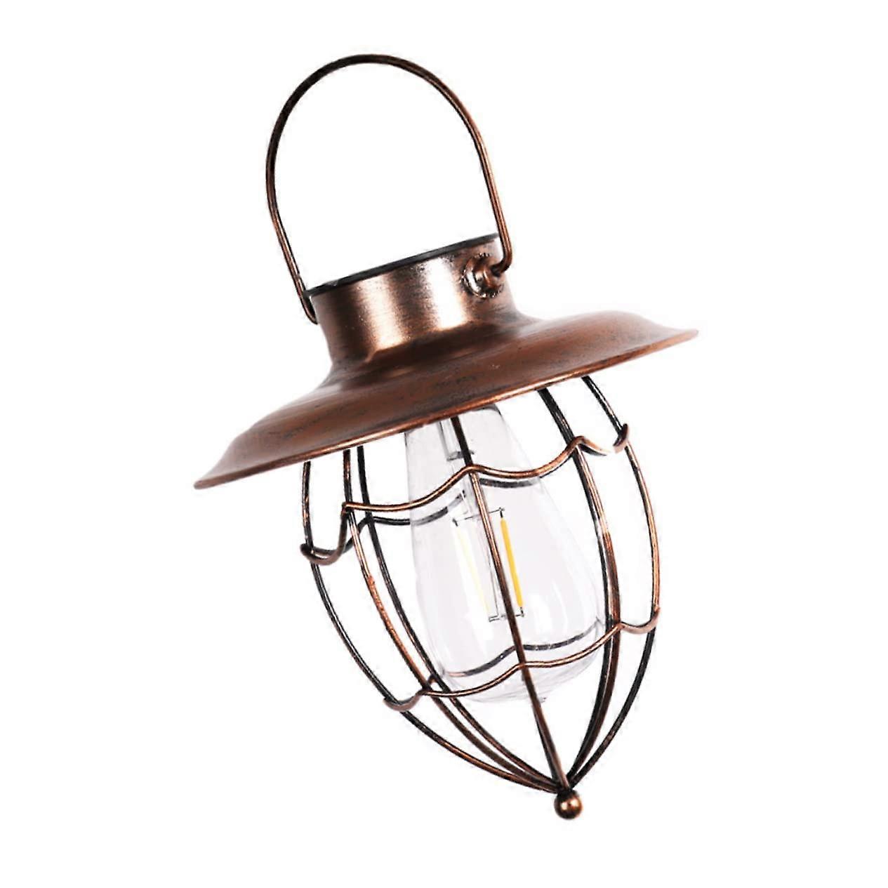 Retro Ambient Outdoor Solar Lights for Hanging - Iron Patio Solar Lanterns, Weather-Resistant, Sunlight Powered