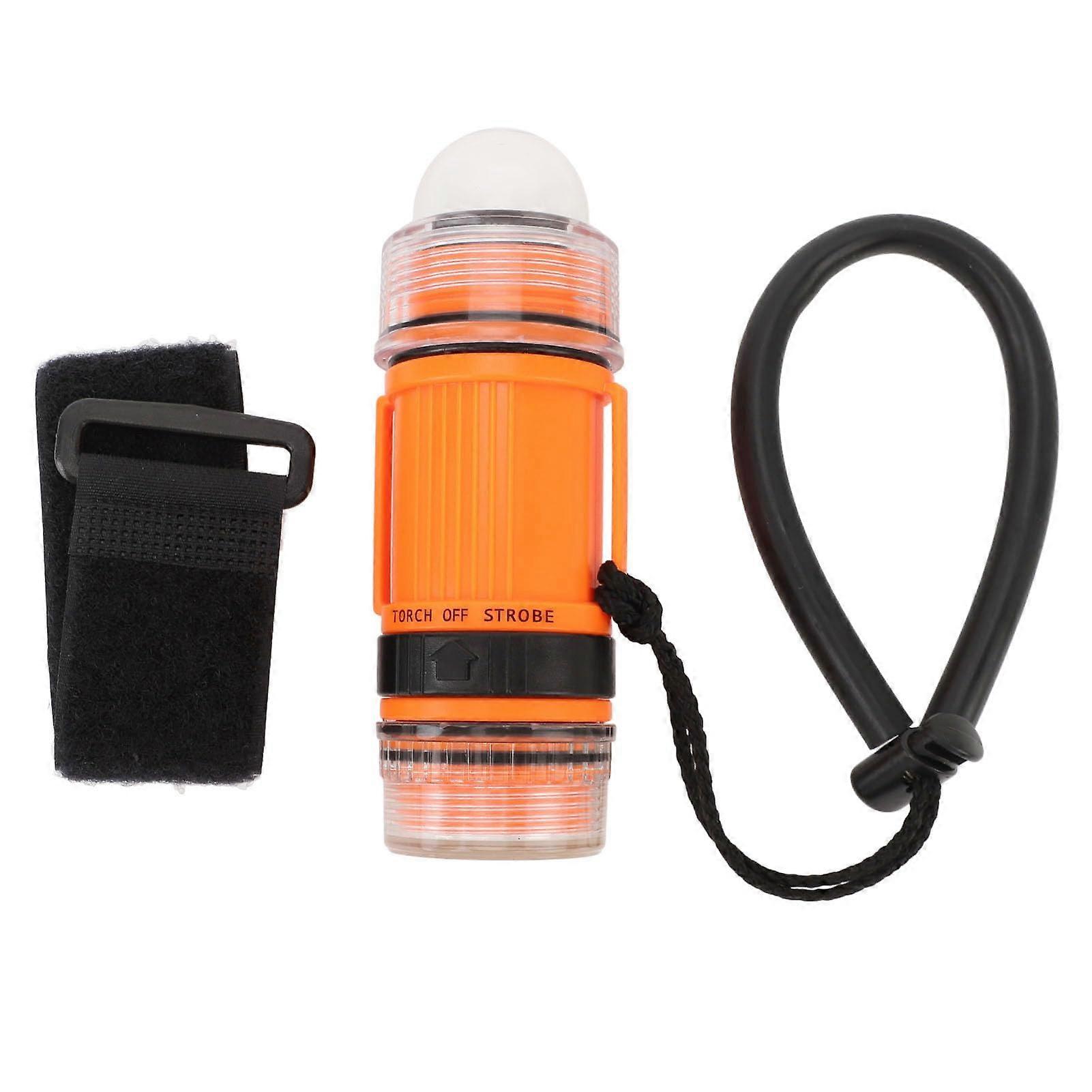 Dive Light With Strobe Function Waterproof LED Dive Flashlight 130 Lumen Underwater Torch Orange