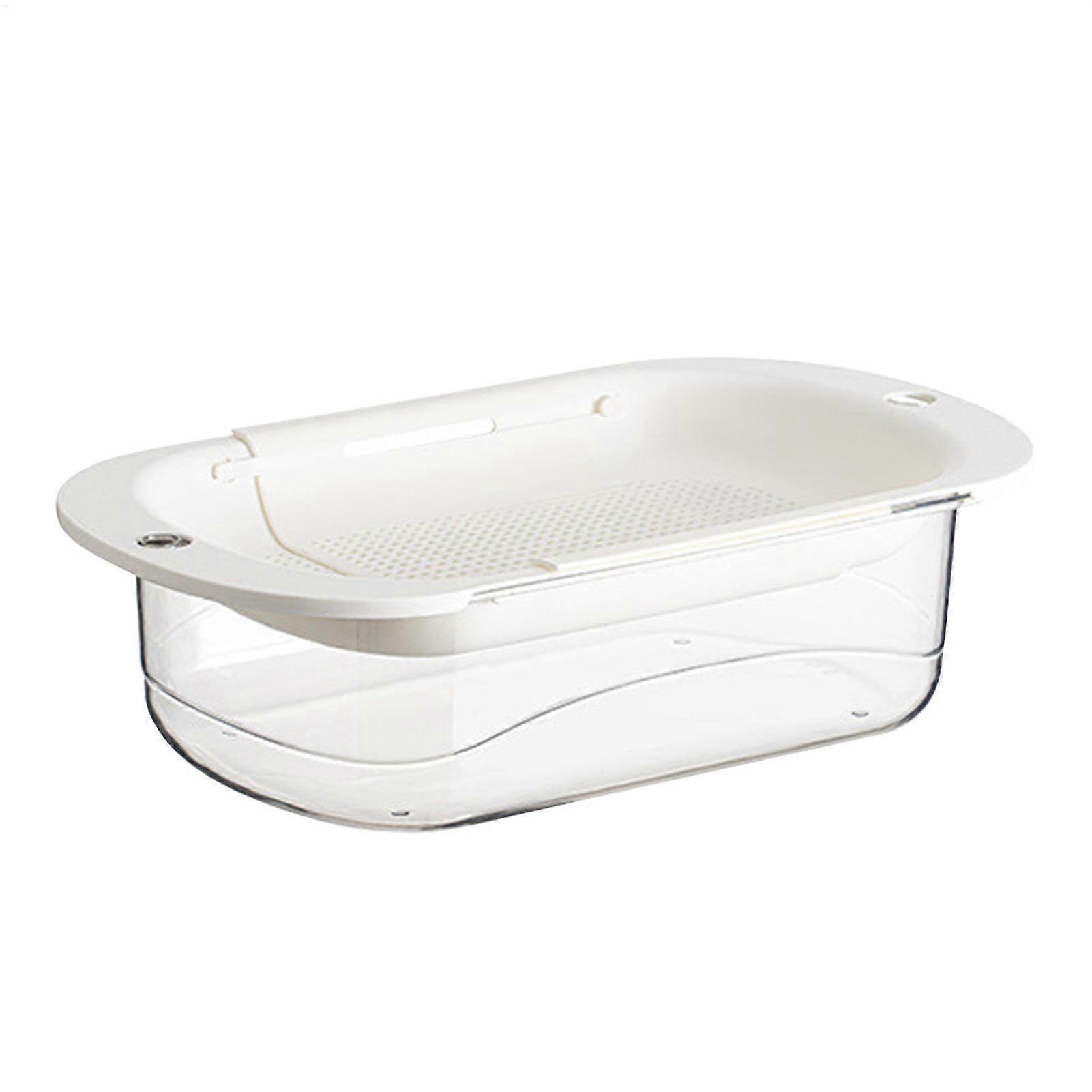 Double Layer Discharge Basket, Retractable Drain Basket, Double Layer Sink Strainer Basket, Washing Basket for Cleaning Washing Mixing Double White