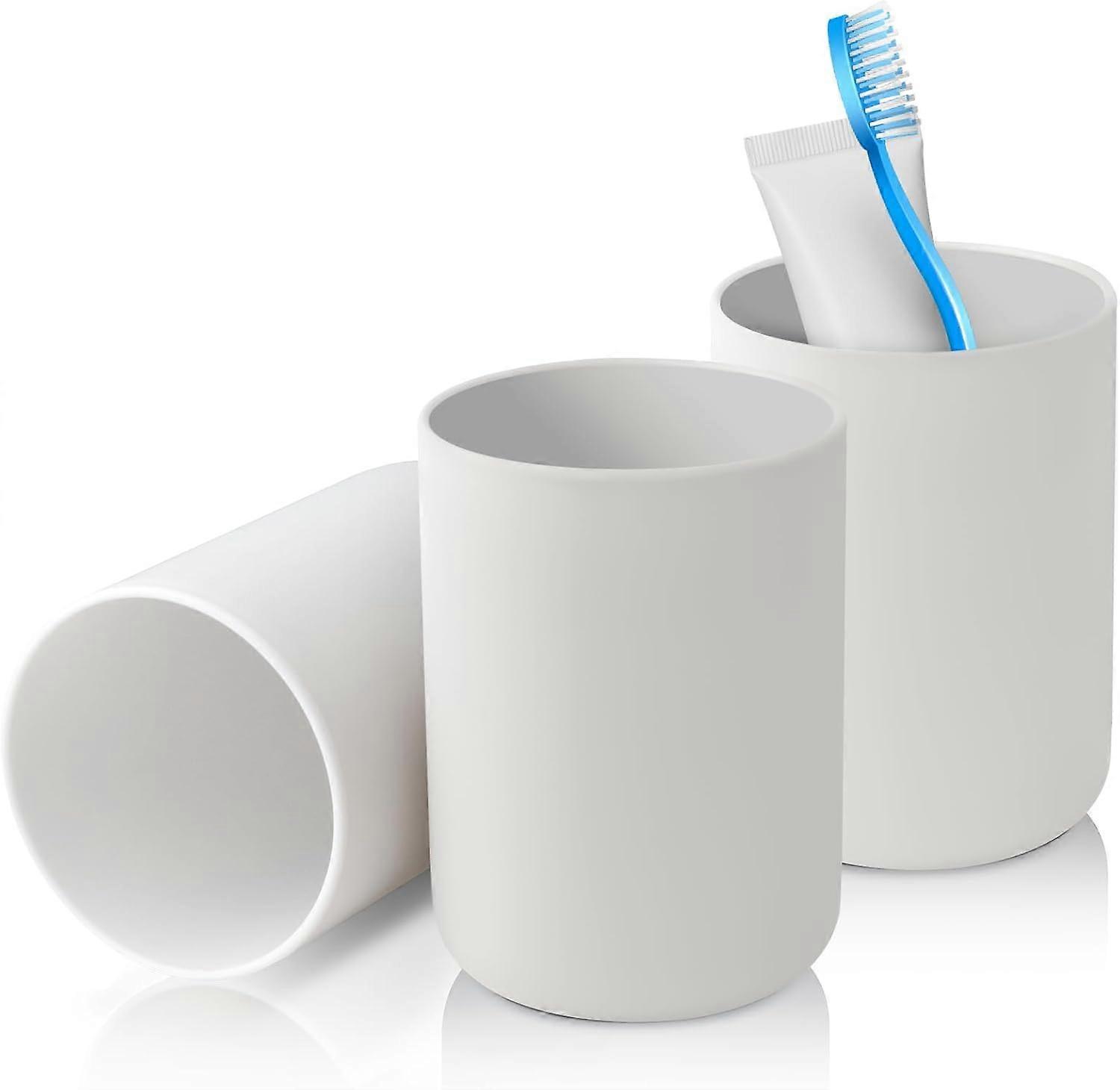 3pc food grade plastic toothbrush cups, absolutely unbreakable