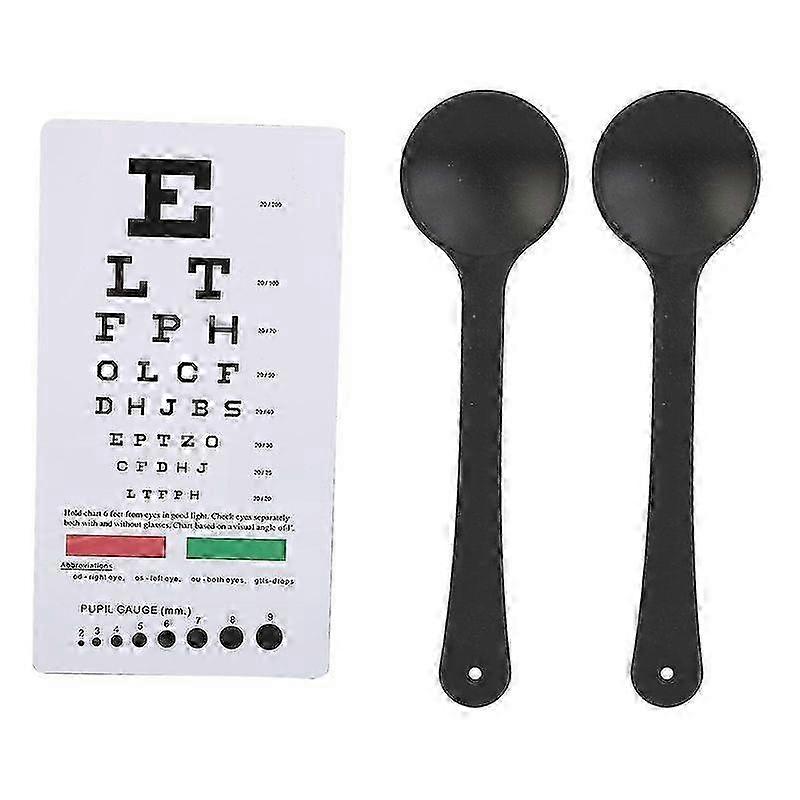 2025 Pocket Eye Chart with 2pcs Occluder Double Sided Vision Eyesight Vision Test Tool