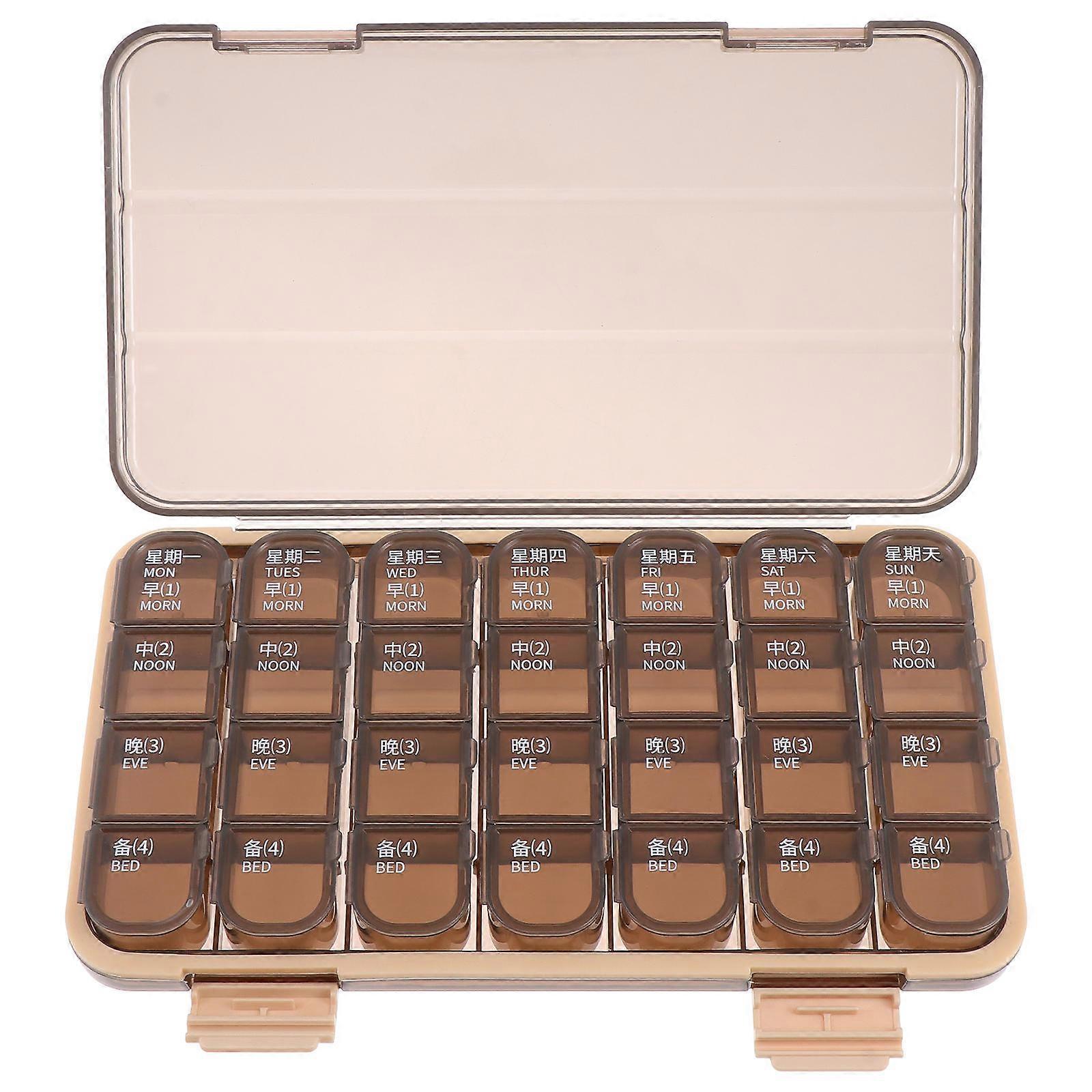 Portable Daily Pill Case Mini Pill Case with Tight Seal for People Who Need to Carry Medicine 11.5X2X2.3CM 1Set