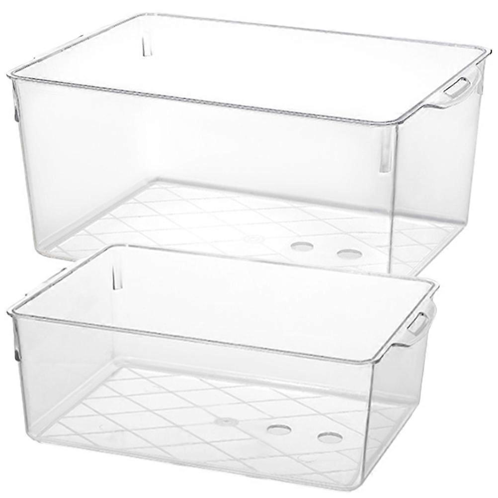 Transparent Plastic Storage Box for Books and Brochures Strong and Design Fits Countertop 2pcs