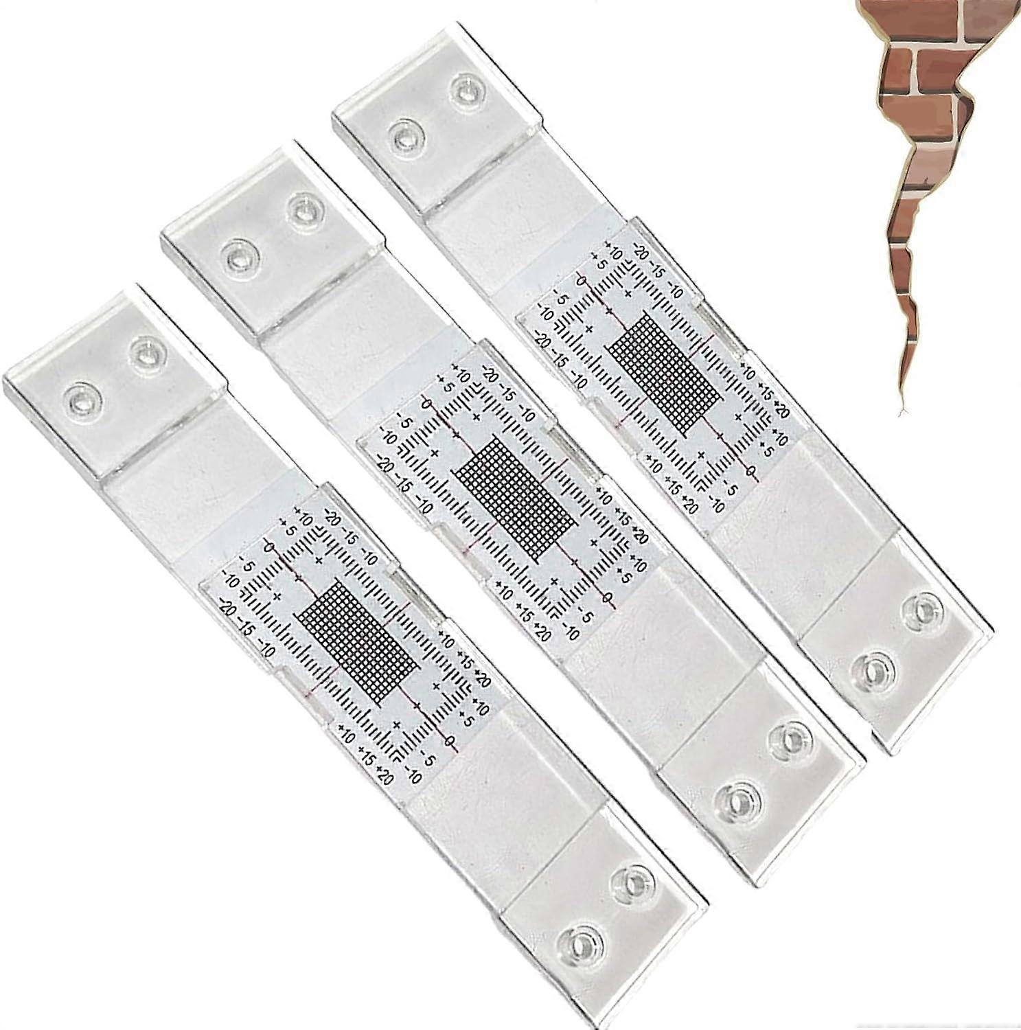 Crack Meter Cracks Slot for Flat Surfaces Cracks TellTale Accessories for Monitoring and Recording Cracks (Pack of 3) Pack of 3.