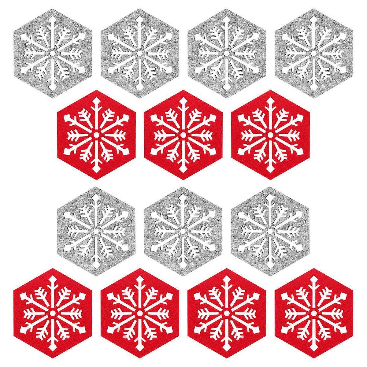 14PCS Red Felt Heat Resistant Mats for Home and Kitchen Use Insulated Hot Pads for Countertops Potholders and Coasters