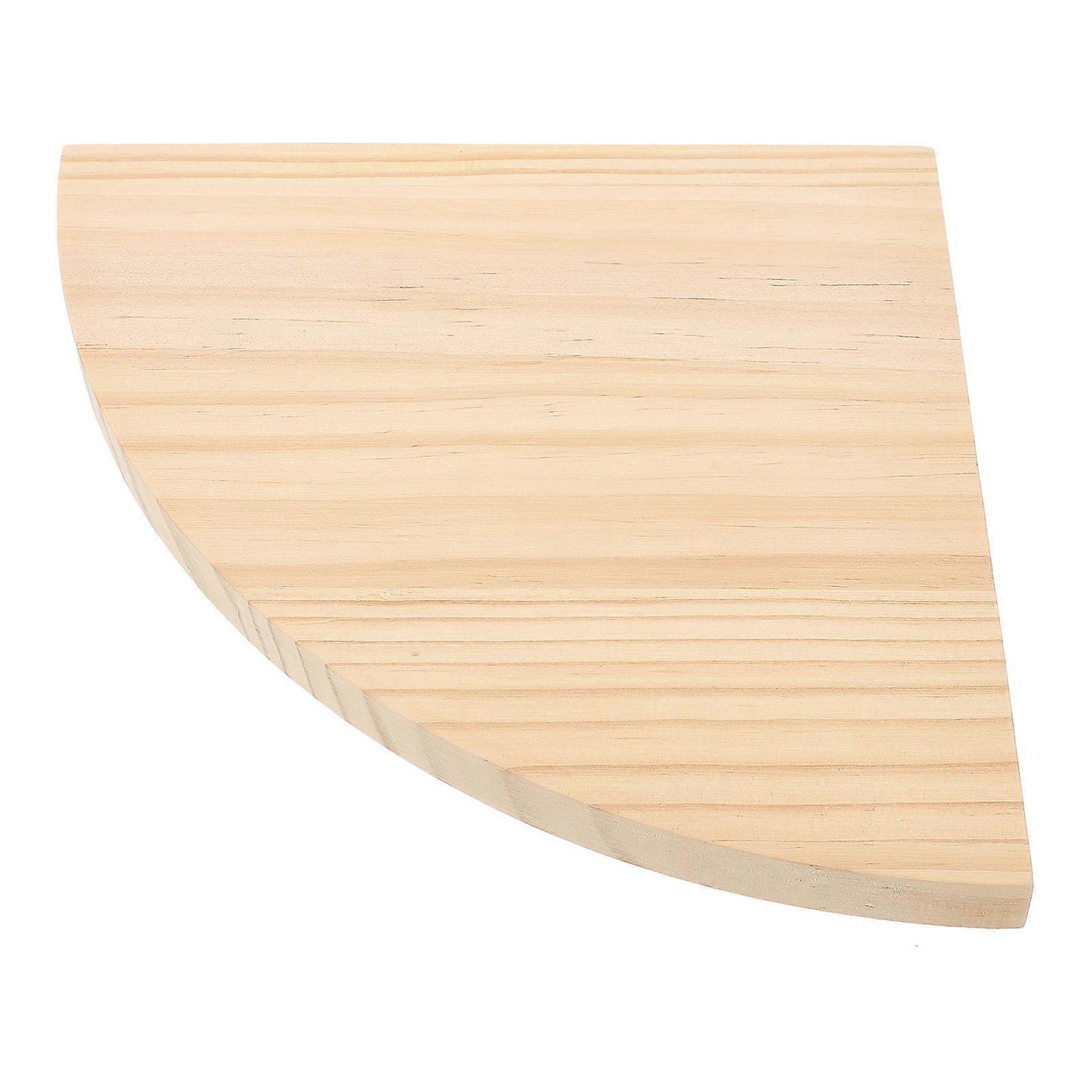 Natural Wood Floating Shelves Rustic Wood Shelf Fan Shape For Bedroom Office Home Organization 20.00X20.00X1.50CM 1Piece