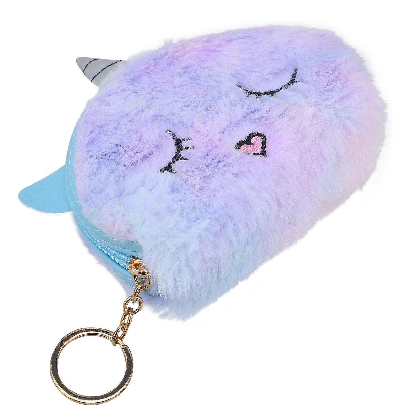 Cute Unicorn Coin Purse for Women Plush Multi Color Great for Travel Small Cosmetics or Coins 1PC