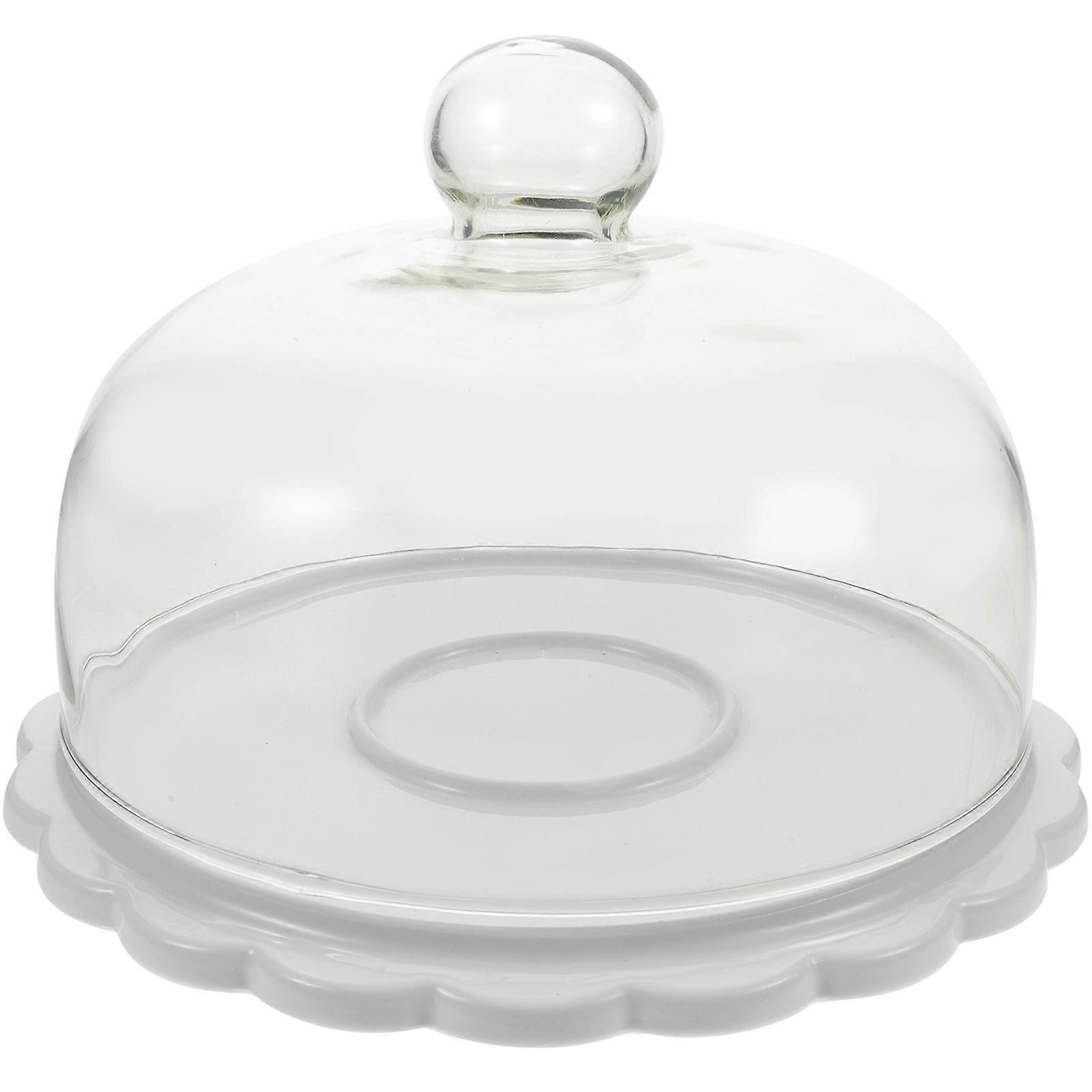 Elegant Ceramic Covered Cake Stand with Dome for Weddings, Birthdays, and Parties Display for Cakes, Cupcakes, Cookies, and Candies