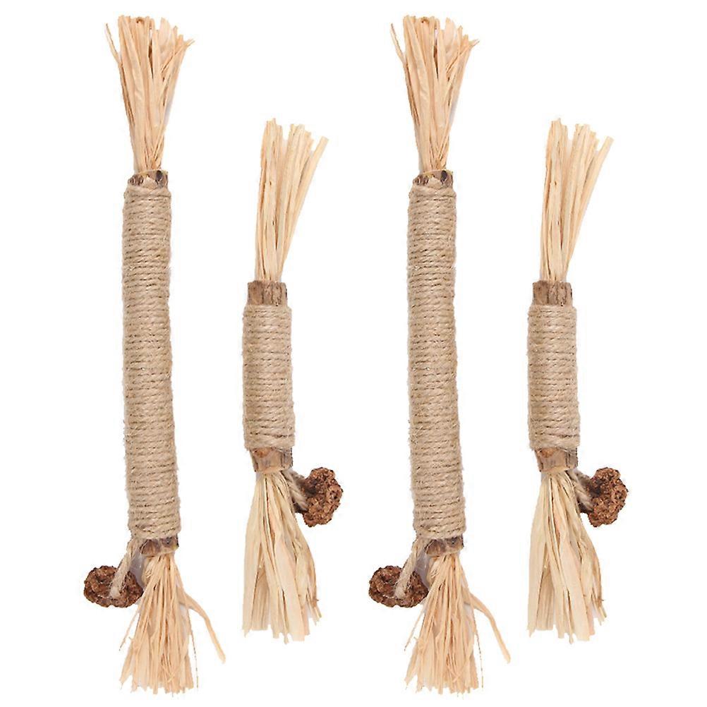 Kitten Toy for Home Wear-Resistant Cat Teasers Interactive Play Indoor Use Hemp Rope Material 4Pcs