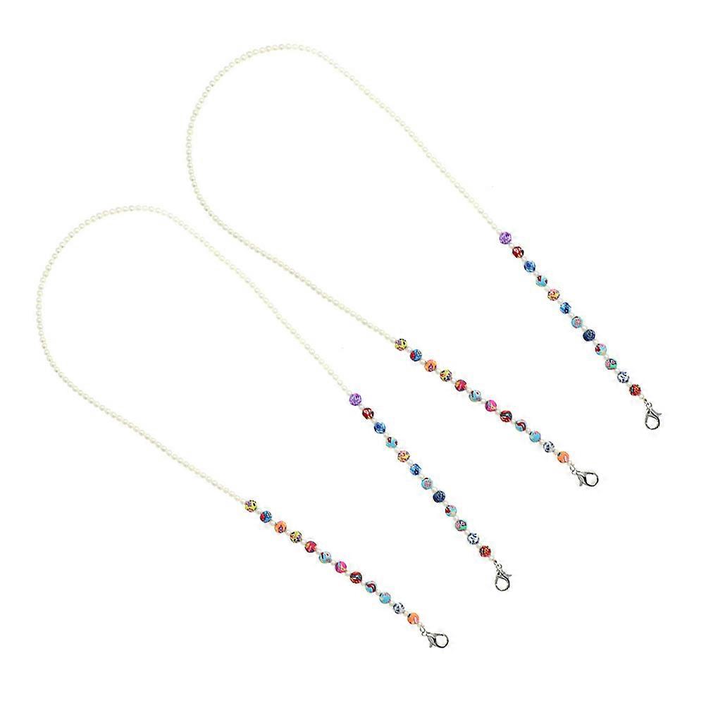 Mask Chains 2Pack Portable Mask Lanyard For Outdoor Daily Use Assorted Color Soft Pottery