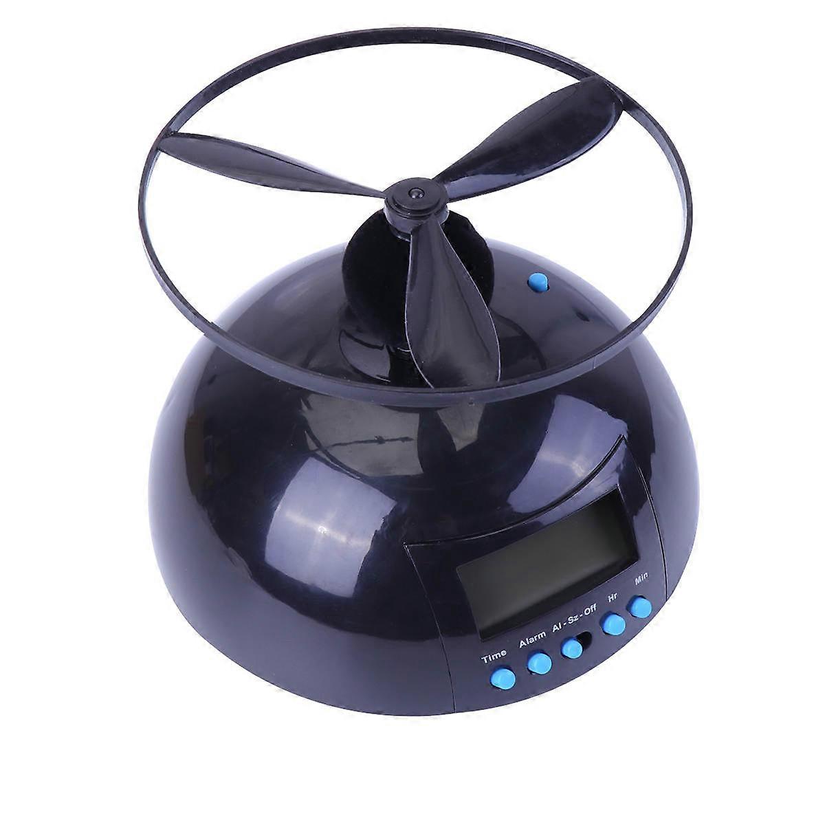 Flying Alarm Clock with LED Screen for Easy Reading Can Fly Around the Room ABS Black for Home Use 7.5 x 4.5 x 3 Inches