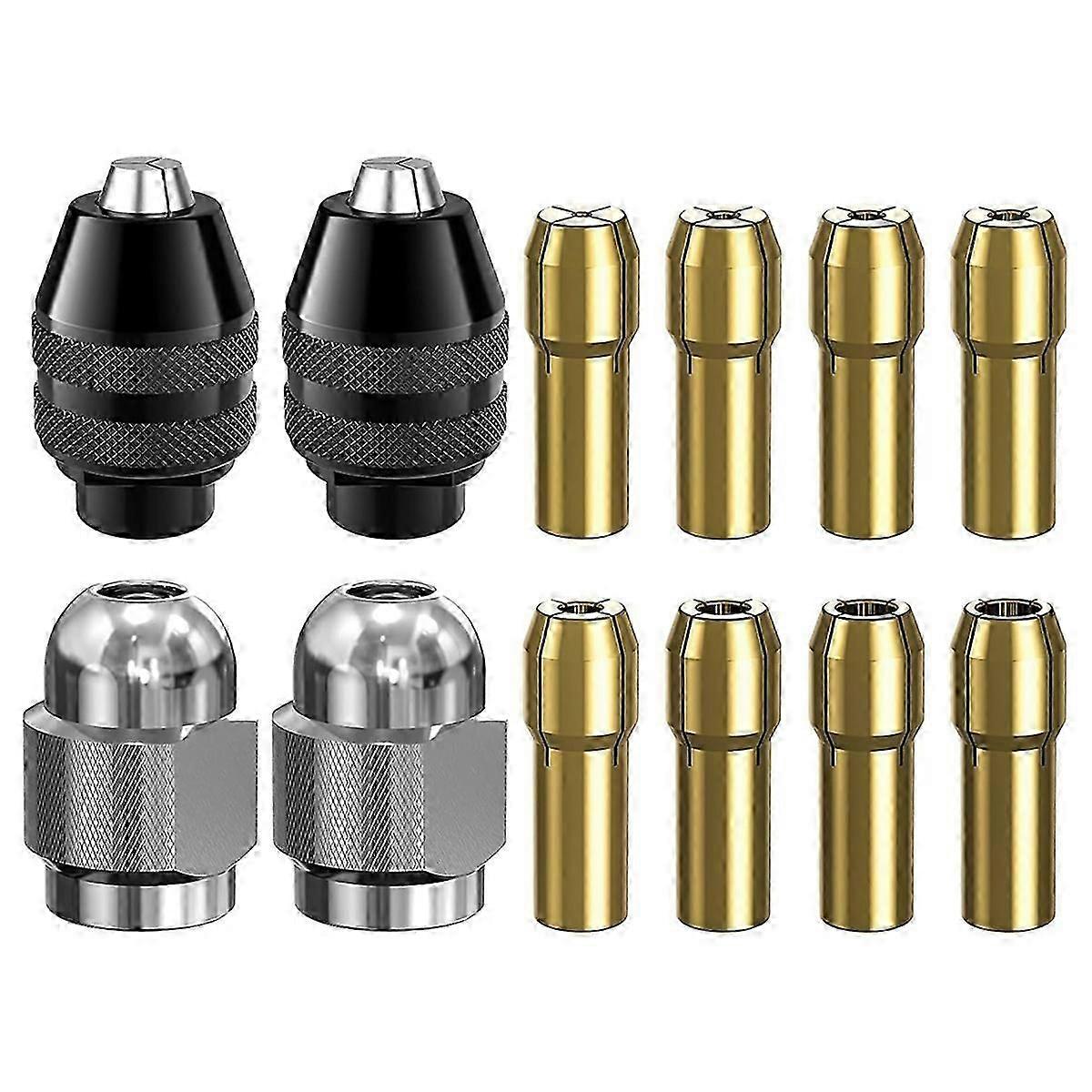 Drill Chuck Collet Set for Dremel, 12PCS 1/32inch to 1/8inch Replacement 4486 Drill Keyless Bit Chuc