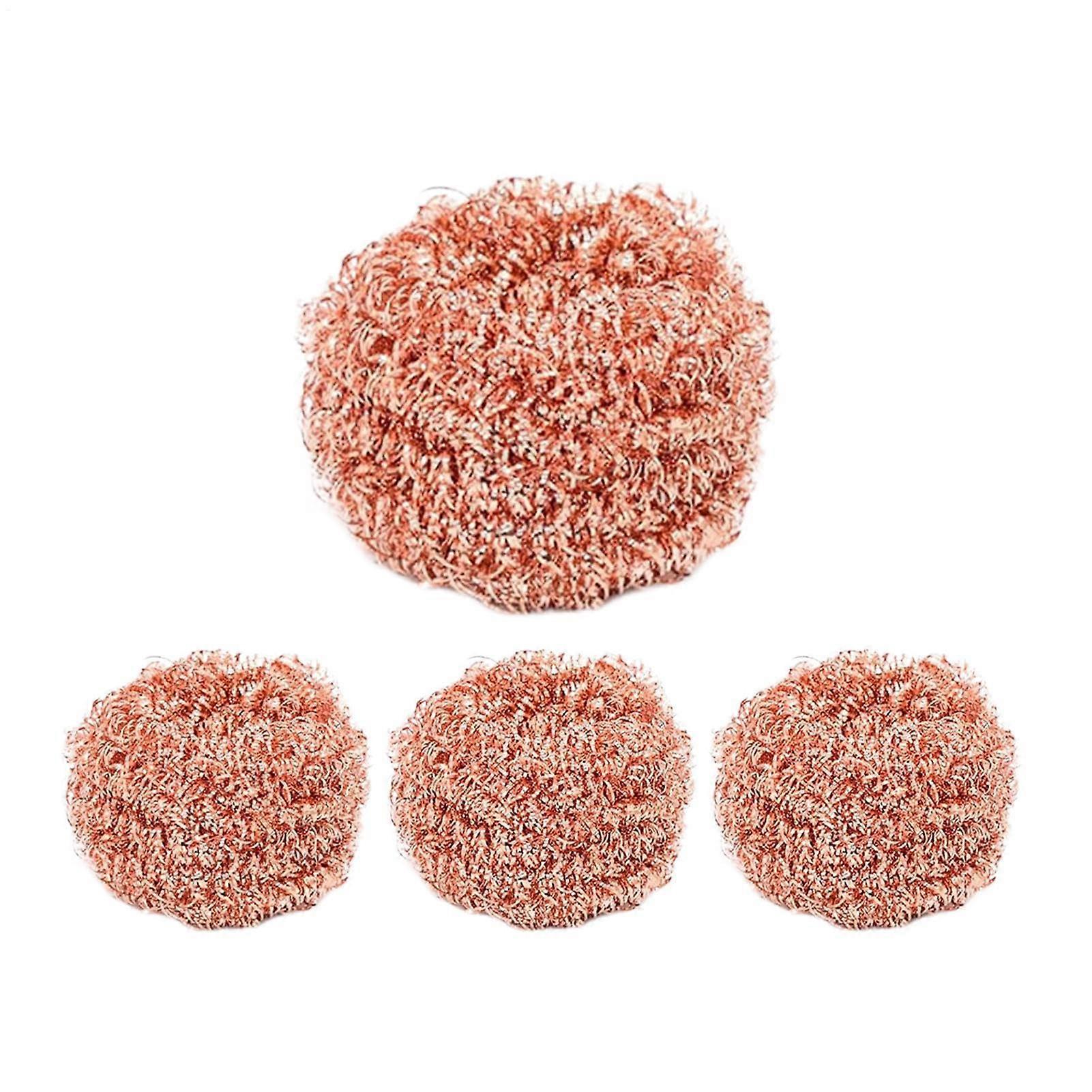 Copper steel faux wool, cleaning pad, multisurface use, gentle exfoliation, 10 cm, 4pcs.