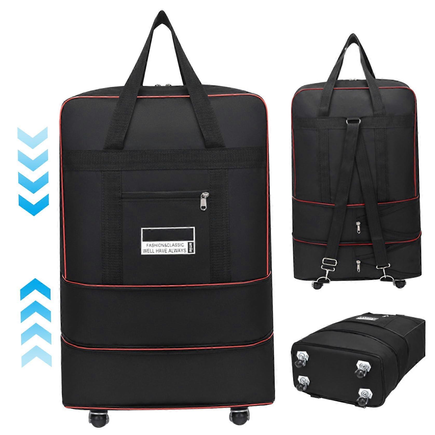Duffle Bag with Wheels Expandable Large-Capacity 360-Degree Rotating Foldable 62x41x21cm One Size