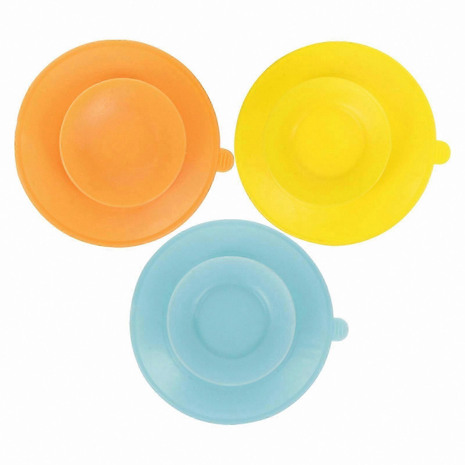3-Pack Silicone Bowls with Suction Base Double-Sided Tableware Plates for Stability