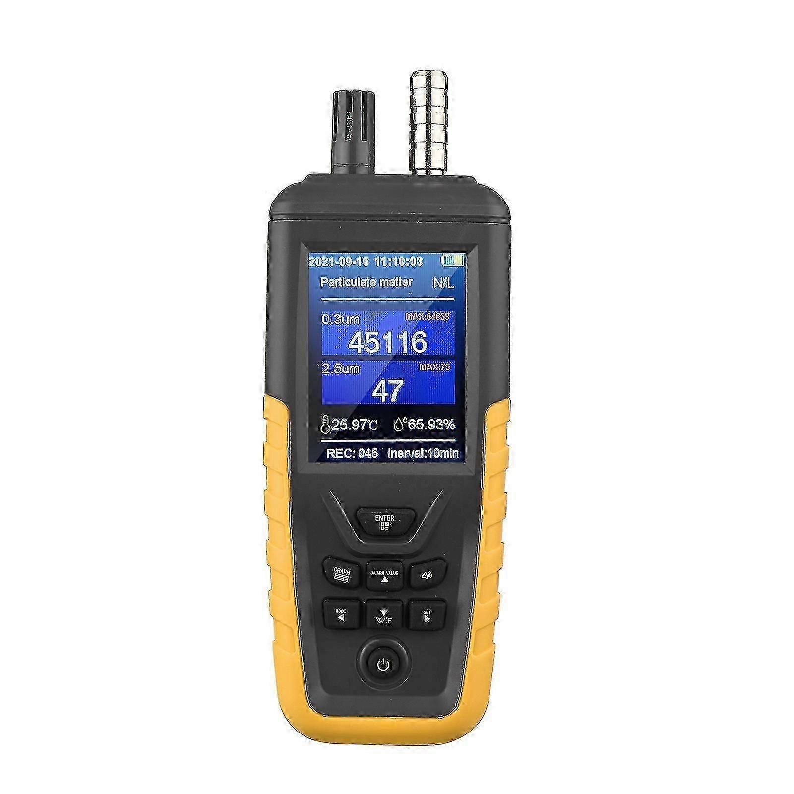 Dust Particle Counter - 3-channel Air Quality Tester with 0.3um/ 2.5um/ 10um Detection, PM2.5 and PM10, 3.2-inch Backlight TFT Color Screen