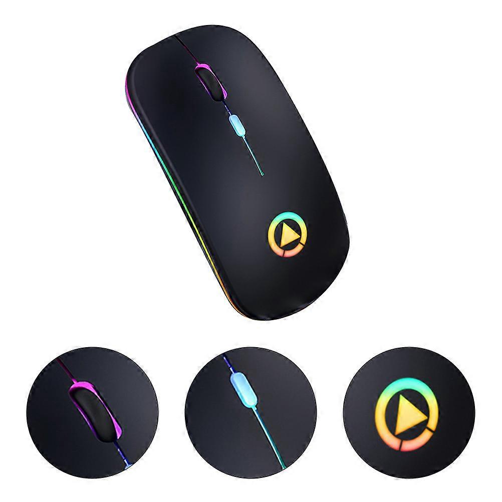 Wireless RGB Mouse Rechargeable Mute Ergonomic DPI Adjustable for Laptop Office Use Breathing Lights Easy Connection