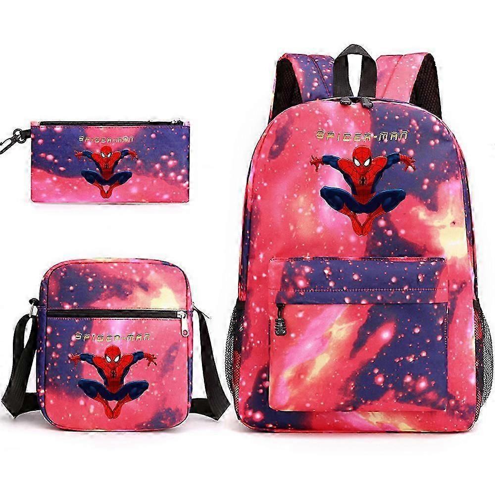 Spider-Man School Bag Backpack Pencil Case Shoulder Bag Three-piece Set _04