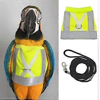 Bird Harness & Leash Set - Reflective Adjustable Vest, Flight Training Suit for Small Birds