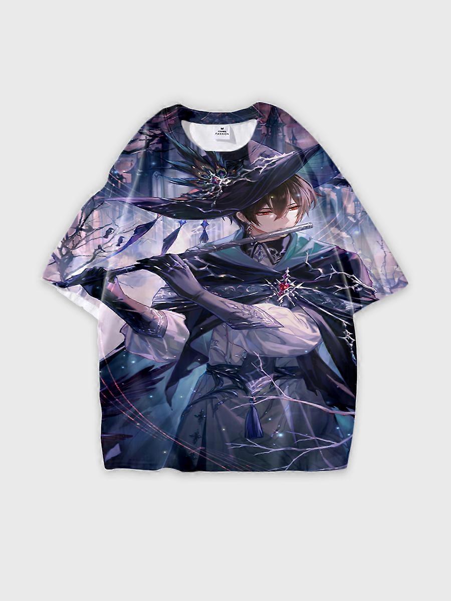 T-Shirt Rundhalsausschnitt Role Pattern locker kurzarm E3615