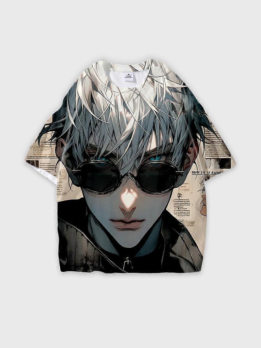 T-shirt round neck Character Pattern loose short sleeve P616