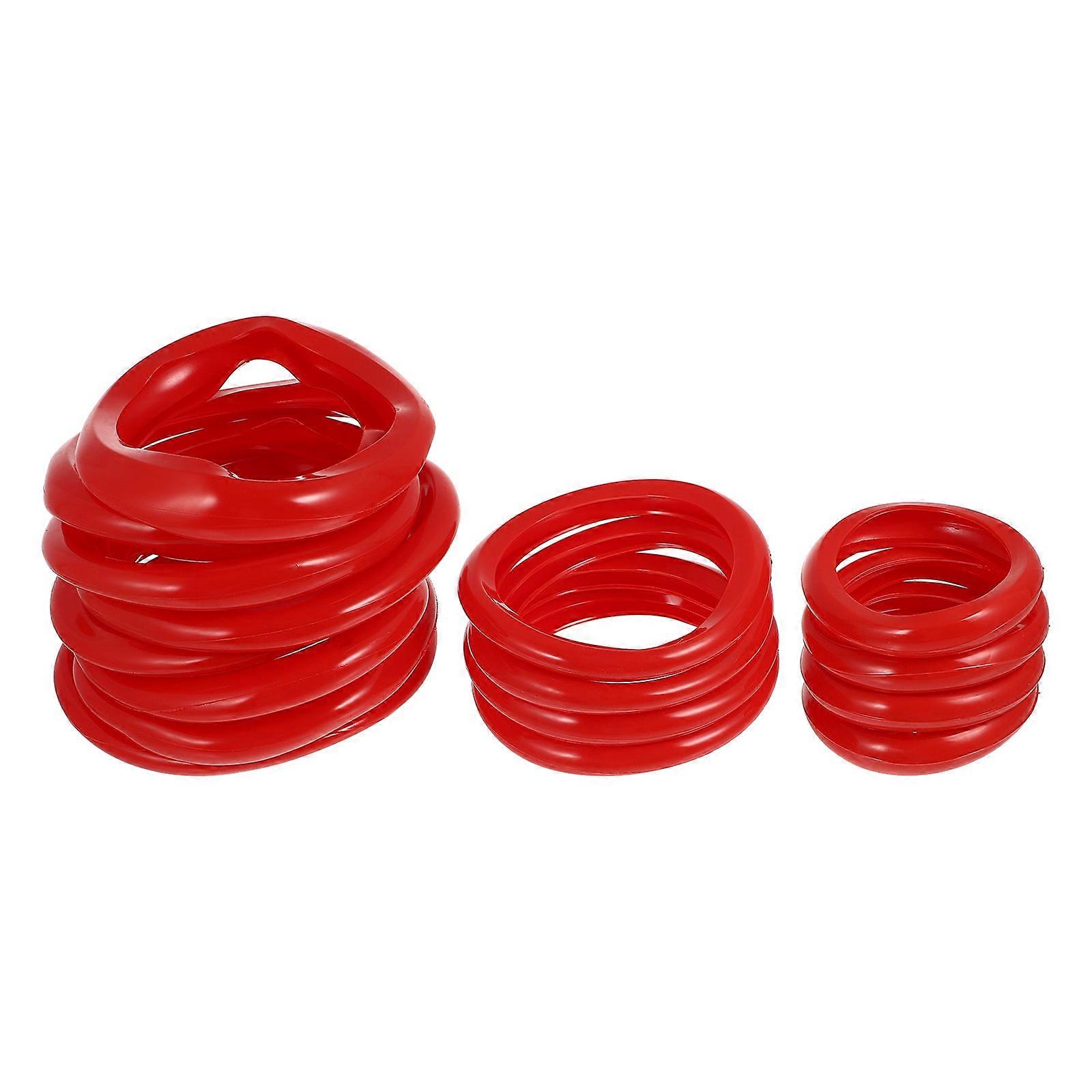 Non-slip Silicone Dumbbell Protectors For Gym And Home Workout Red Color Durable 16Pcs