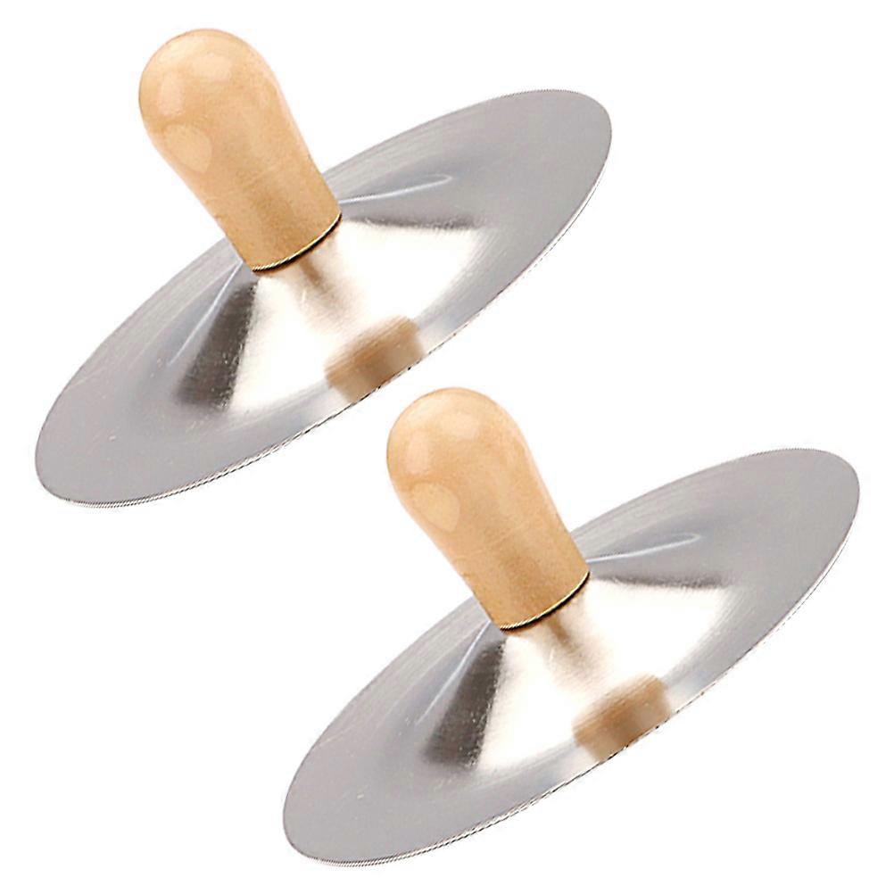 Finger Cymbals with Wooden Handles Portable Hand Percussion Instrument for Dance, Band & Performance Use