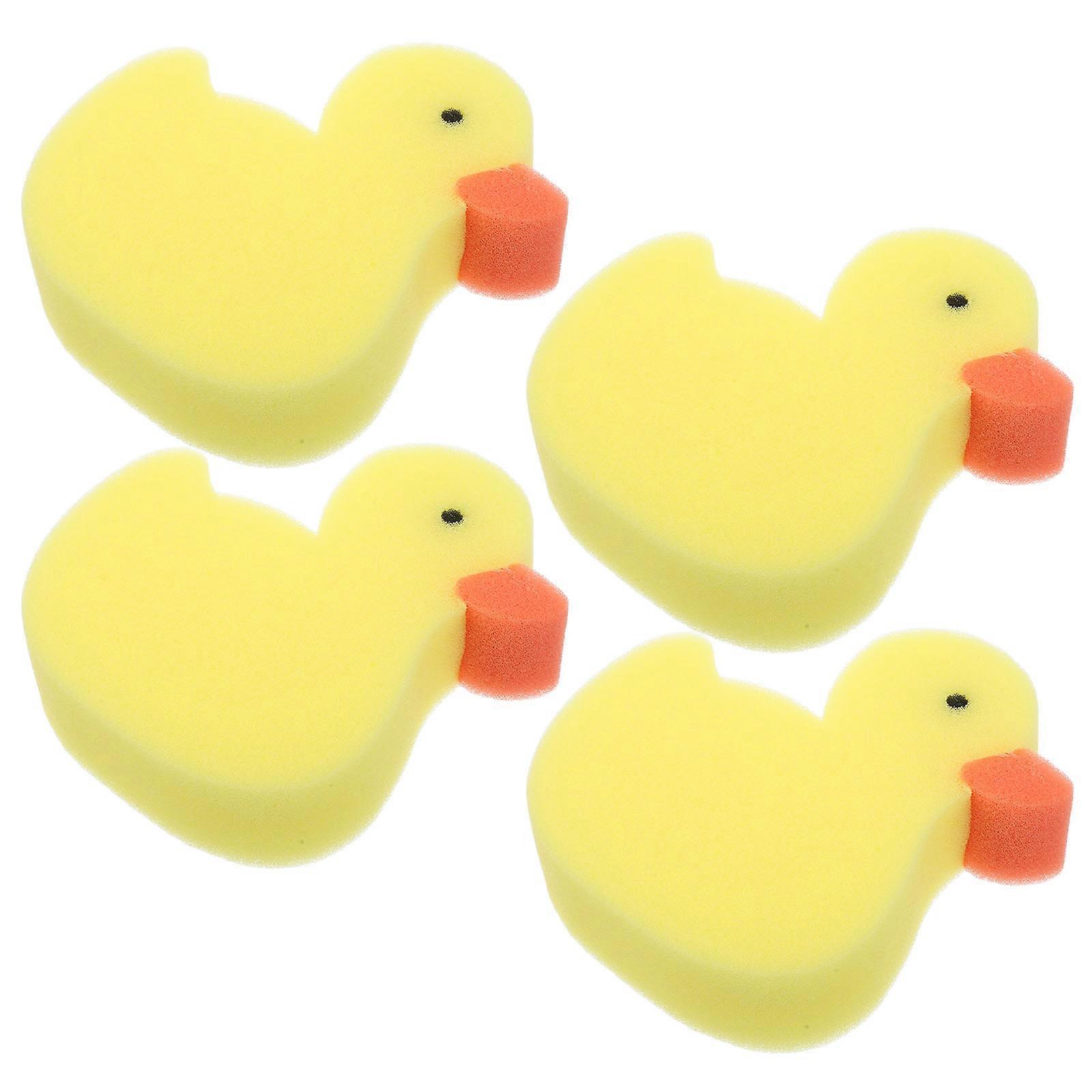 4pcs Duck Shaped Body Sponges for Gentle Bath Scrubbing, Lightweight & Easy Grip for Bath Time & Skincare