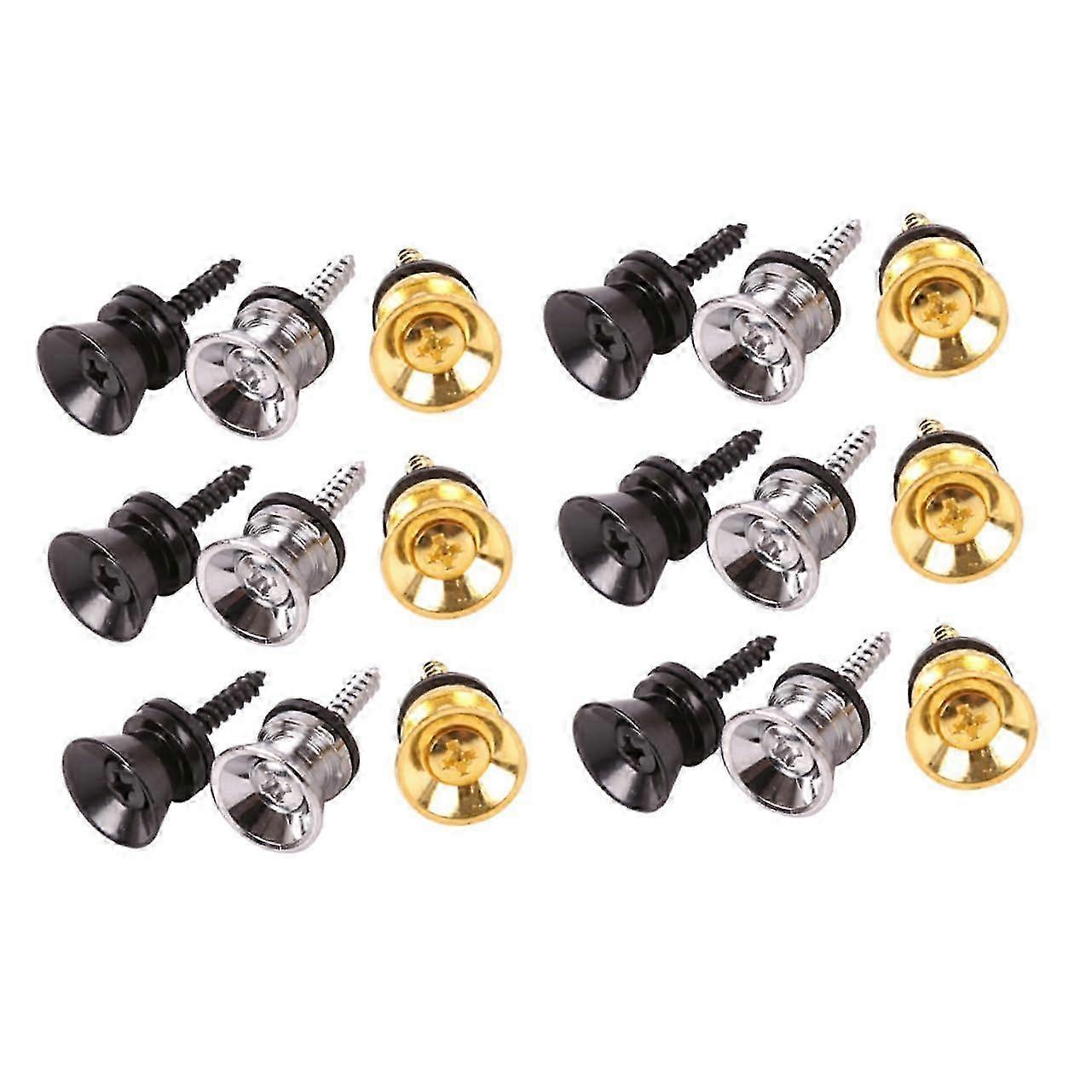 2025 2sets Vintage Guitar Strap Locks Locking Button for Bass Straps 18pcs2