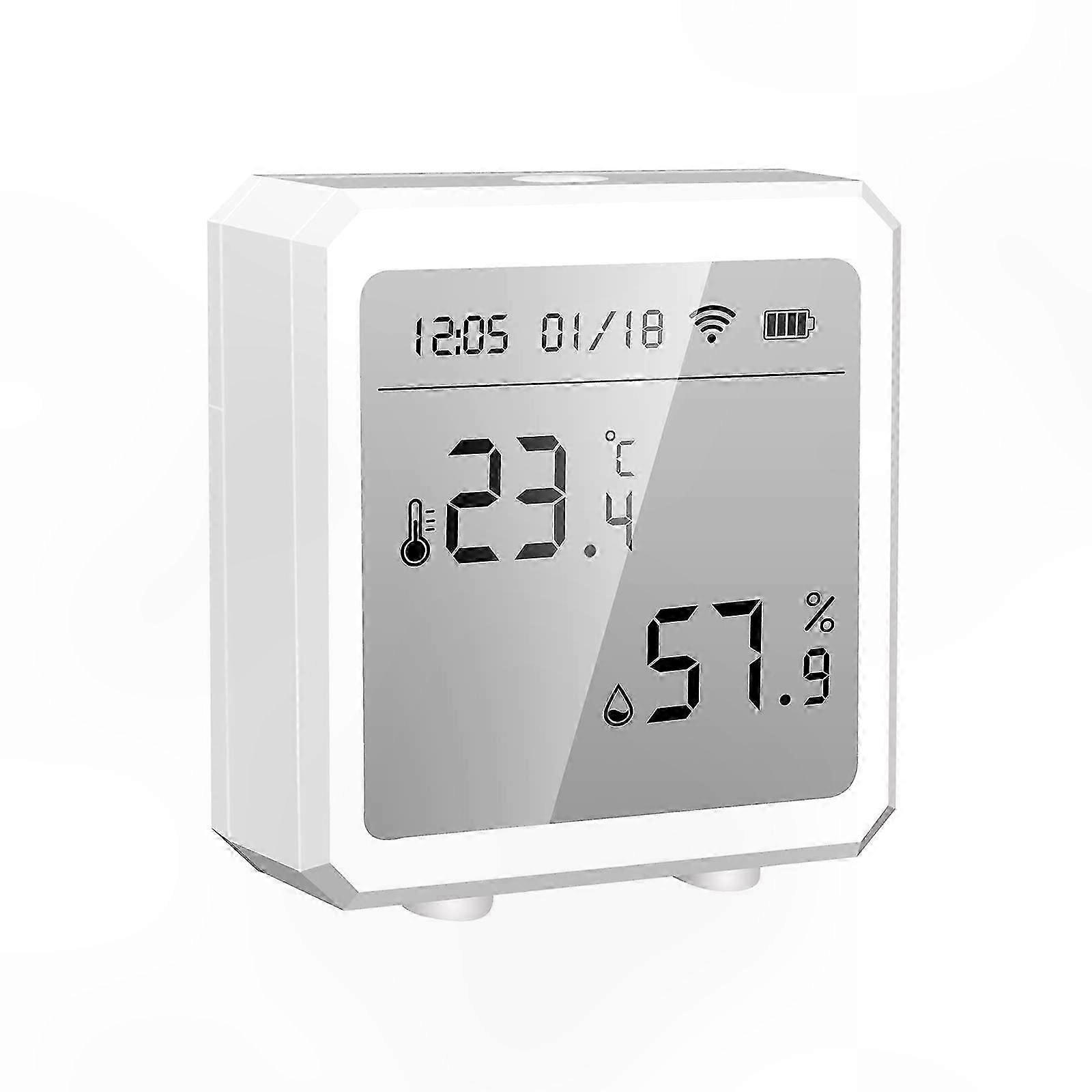 Indoor Temperature and Humidity Monitor with Hygrometer Sensor (White)