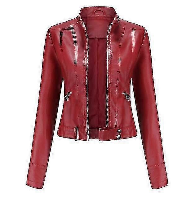 Women's Leather Jacket Casual Zipper Regular-fit 2025