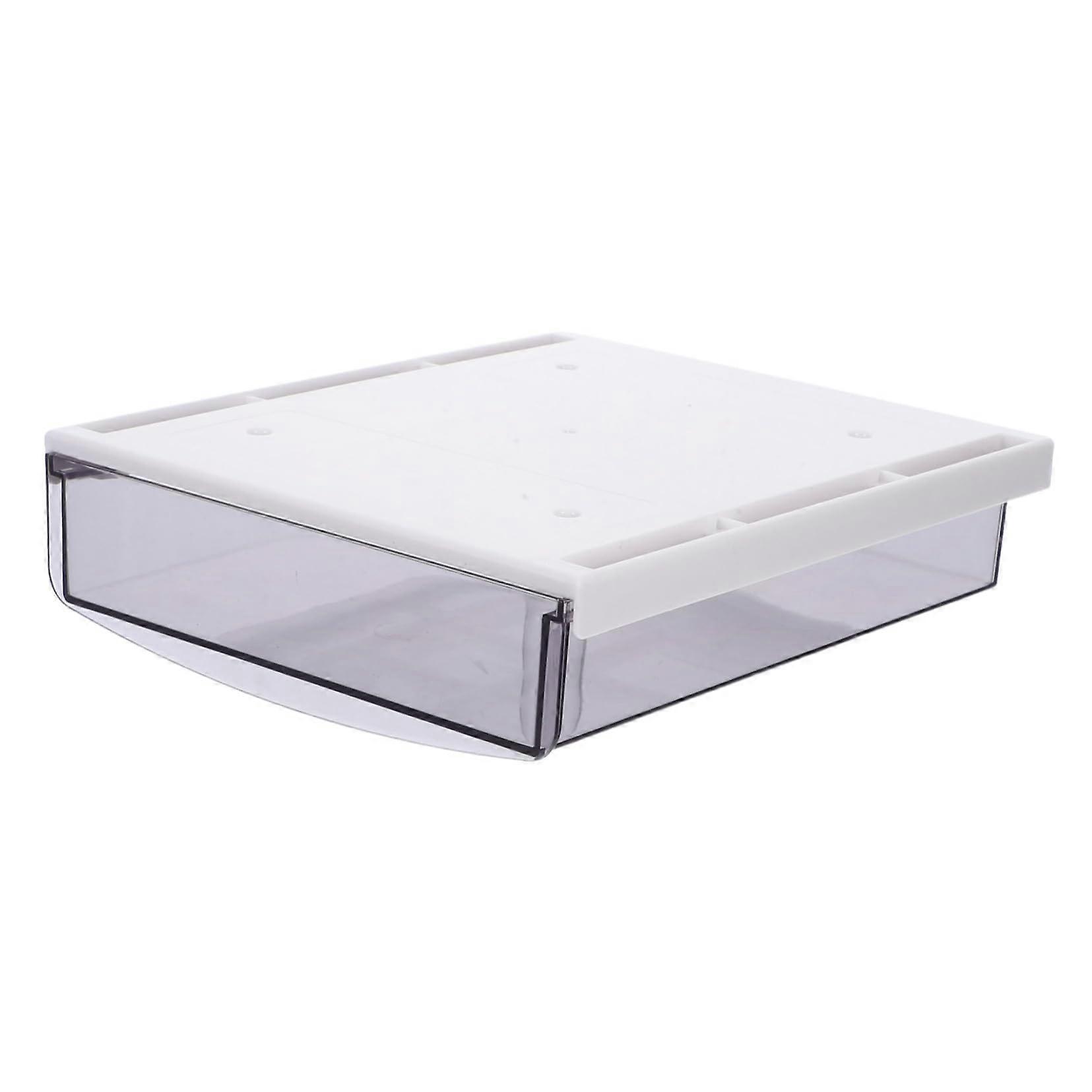 Under-Desk Organizer Transparent Self-Adhesive Storage Box for Office with Hidden Drawer Modern Design Easy Access