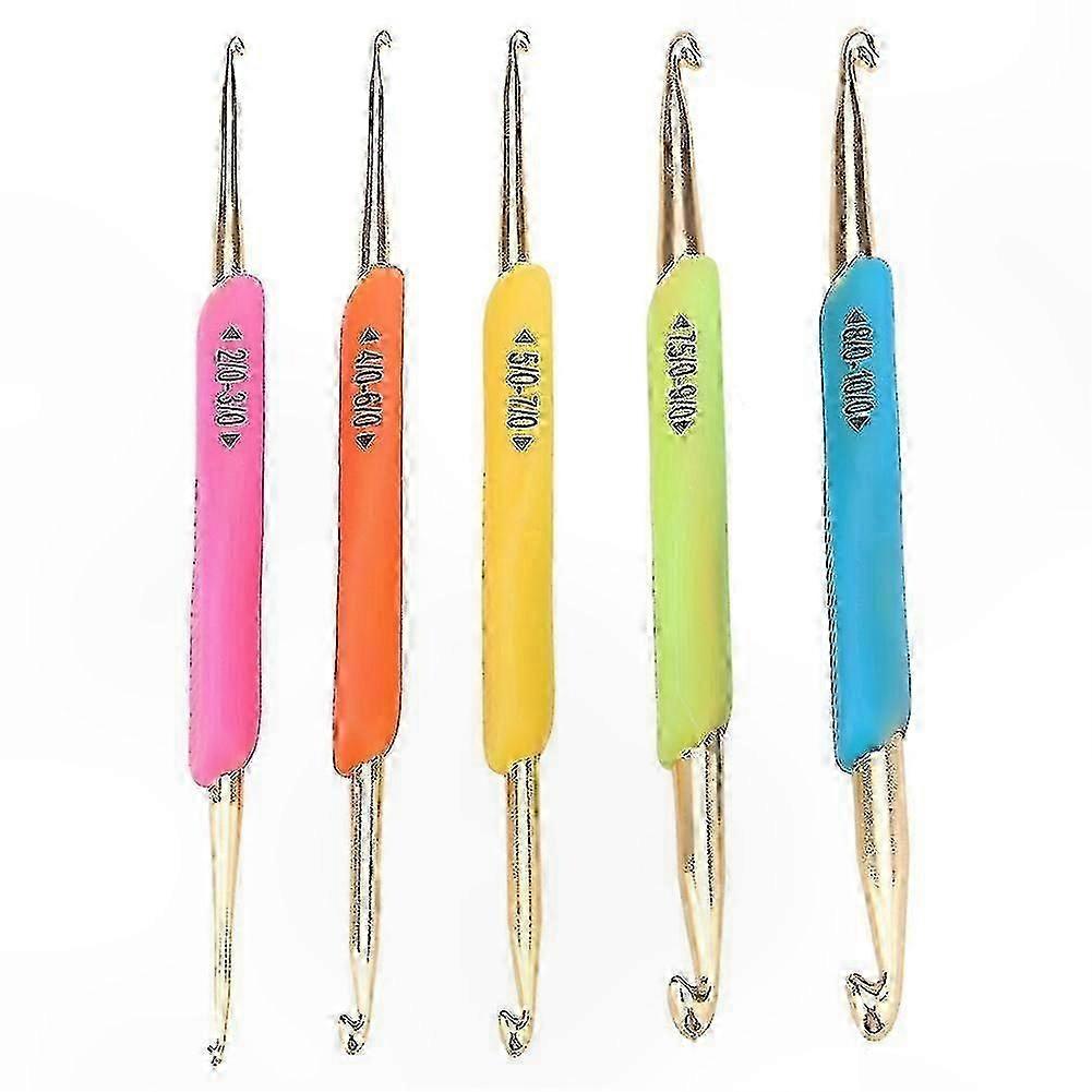 Soft Grip Crochet Hooks with Aluminum Knitting Needles, Random Color Selection