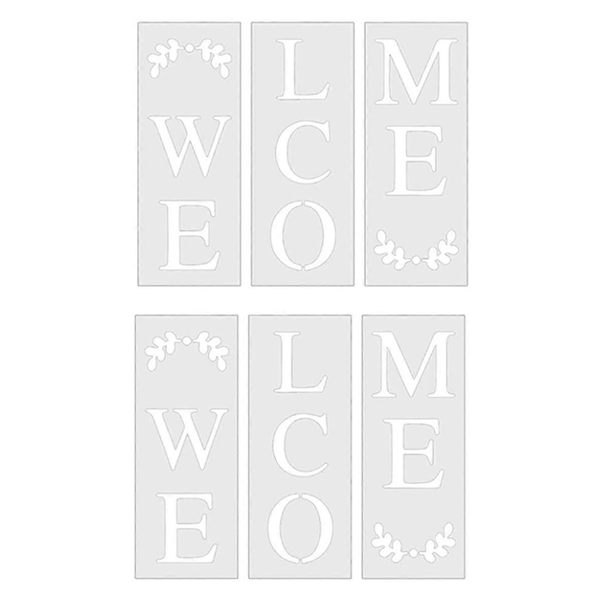 2Set Welcome Sign Stencil Kit for Front Door, Perfect for Painting on Wood for Various Occasions