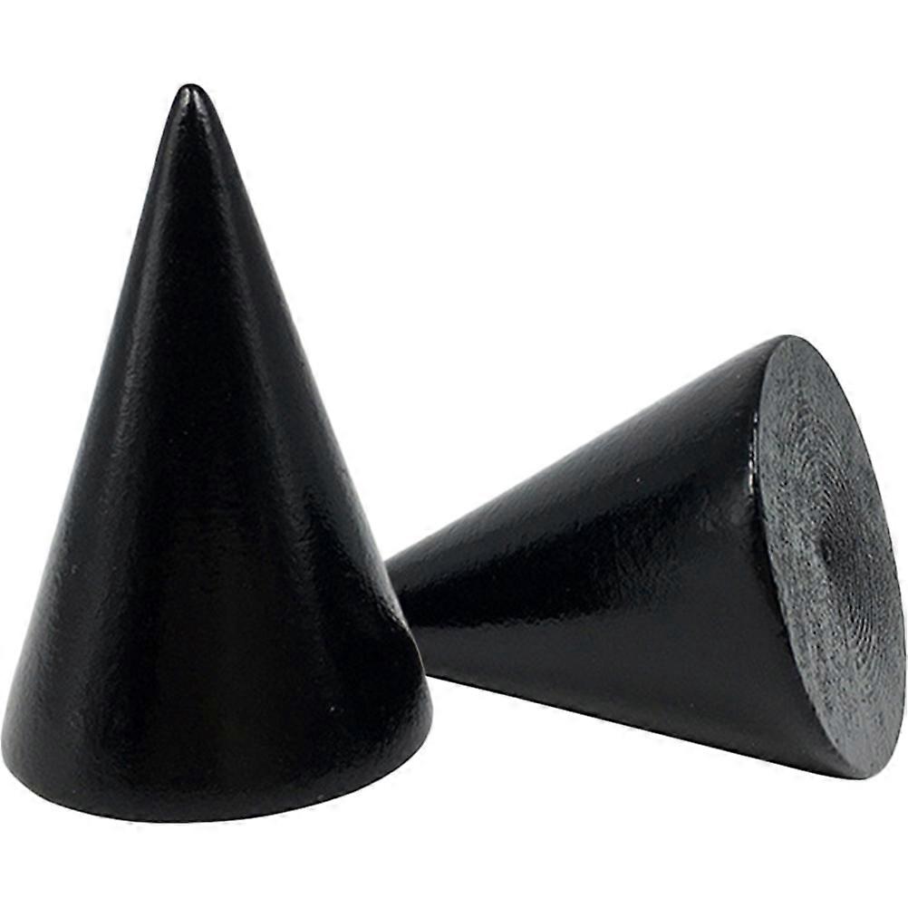 Black Plastic Ring Holder for Display Use Simple Design Perfect for Home or Store 2 Pieces