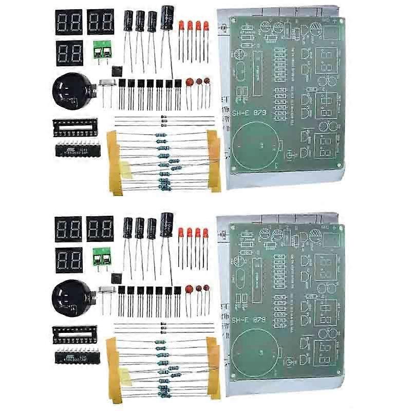 2pcs 6 Digit Digital Clock Kit AT89C2051 Soldering Project for 9V-12V Power Supply Electronic Components