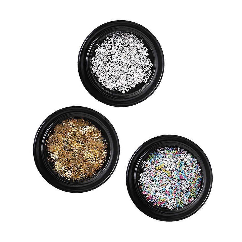 Assorted Color Nail Sequins for DIY Nail Art Decoration Durable and Beautiful Creative Designs 3 Boxes