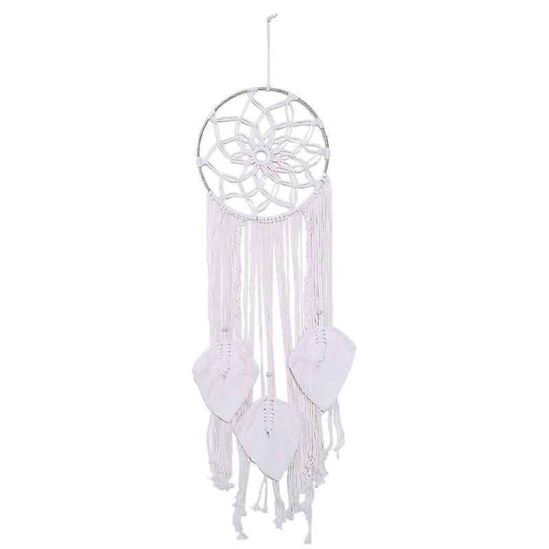 Bamboo Dreamcatcher Ring Cotton Woven Tapestries Bohemian Wall Hanger 53CA