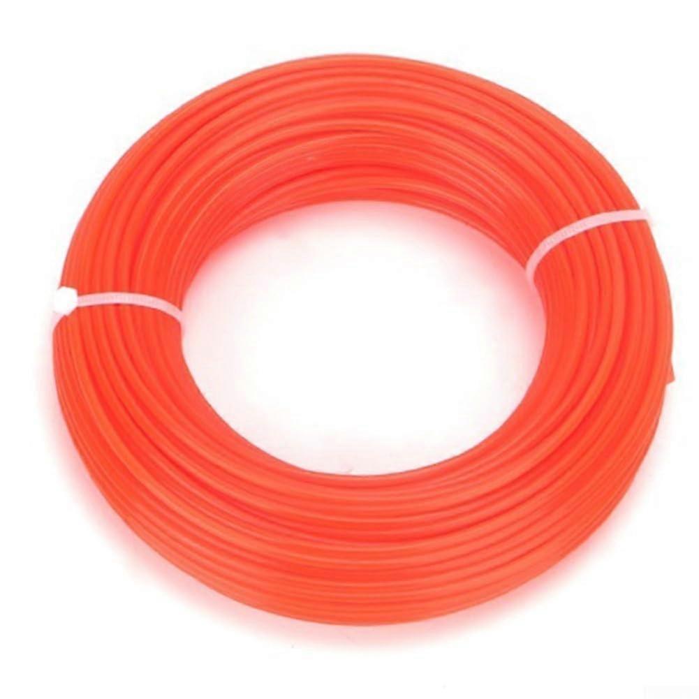 Orange nylon line for grass trimmer, 10 meters in length, 2 mm in diameter for reliable trimming performance.