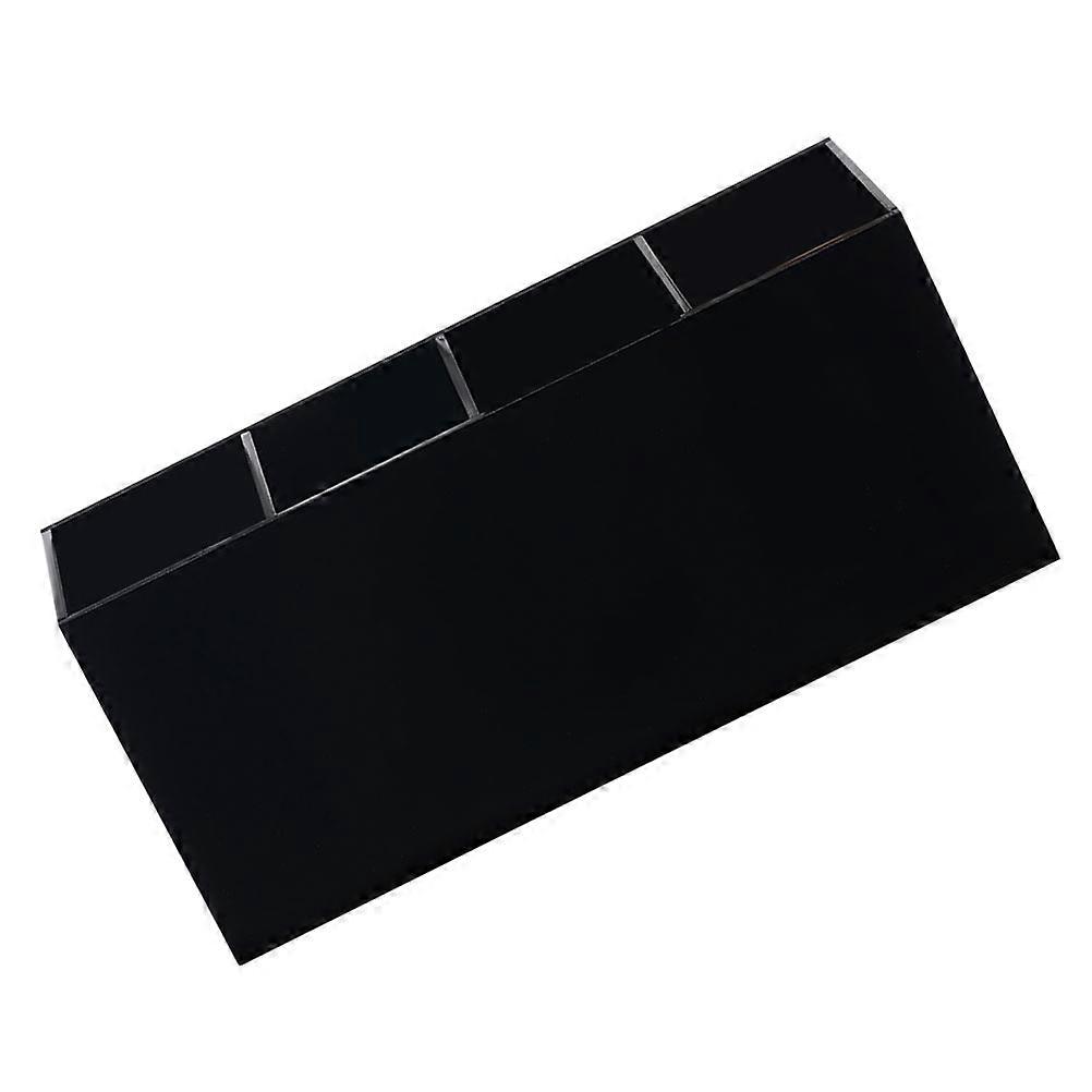 Black Acrylic Desk Organizer with 4 Compartments for Storage Use Compact and Easy to Clean